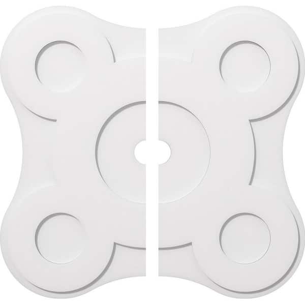 Ekena Millwork 1 in. P X 12-1/2 in. C X 36 in. OD X 3 in. ID Luna Architectural Grade PVC Contemporary Ceiling Medallion, Two Piece