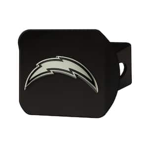 NFL - Los Angeles Chargers 3D Chrome Emblem on Type III Black Metal Hitch Cover