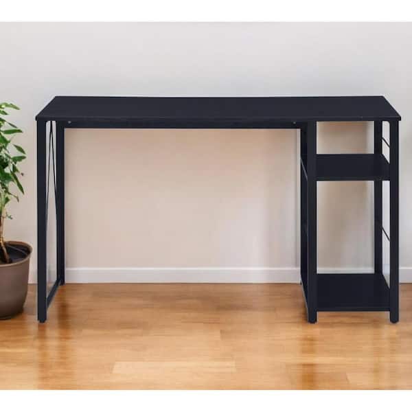 47 in. Rectangular Black Metal 0-Drawer Computer Desks