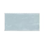Aquamarine Blue 3 in. x 6 in. Glossy Textured Ceramic Wall Tile (10 sq. ft./Case)