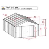 Classic Storage Shed 17 ft. W x 12 ft. D x 8 ft. H Metal Shed 194 sq. ft.