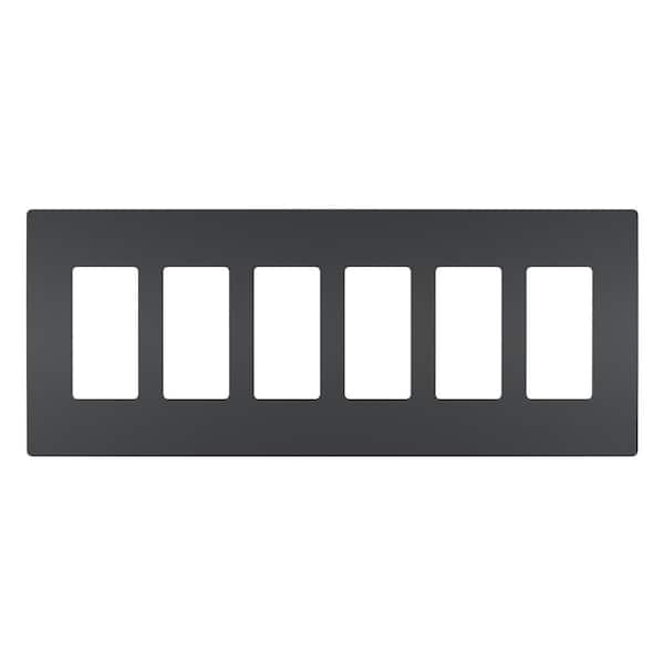 Legrand radiant 6-Gang 6-Decorator Rocker Screwless Wall Plate, Graphite (1-Pack)