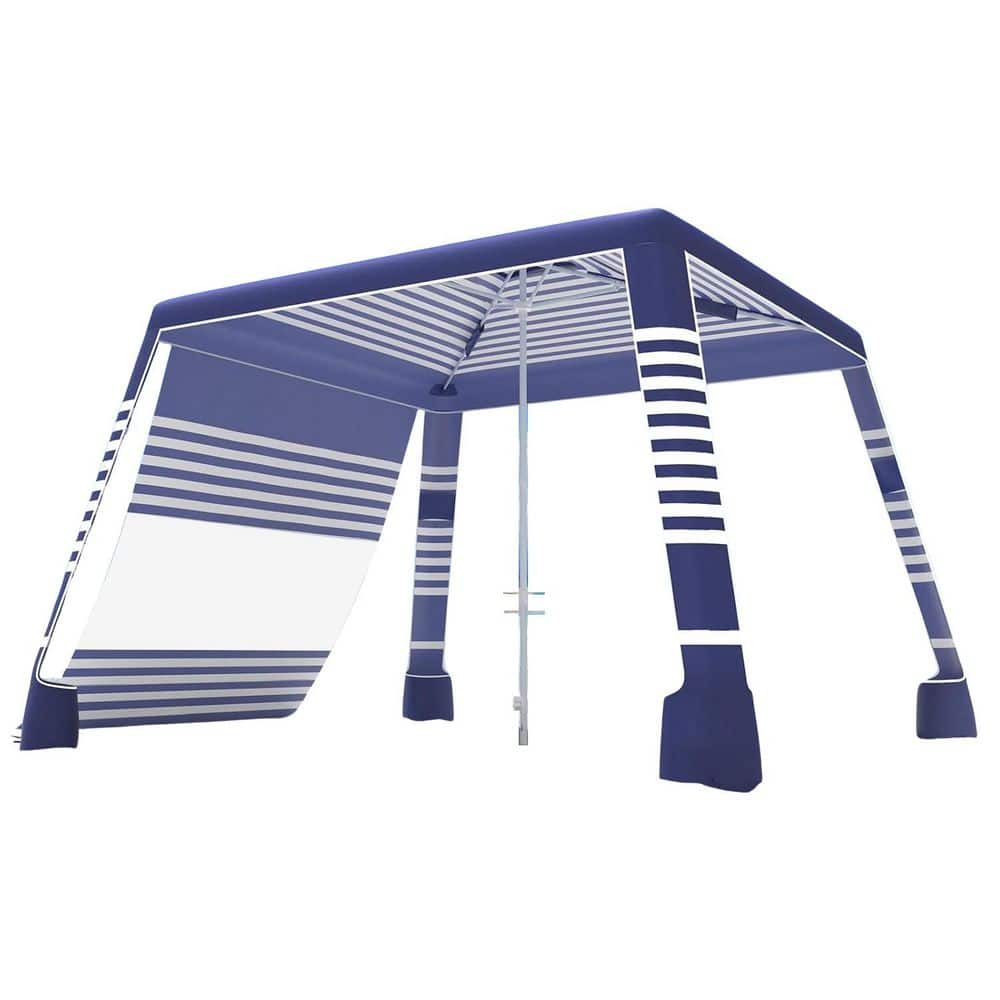 8 ft x 8 ft Navy Stripes Beach Canopy with Side Wall, UPF 50 plus Sun Shelter, Adjustable Height, Wind Resistant price history on PriceWatchPro