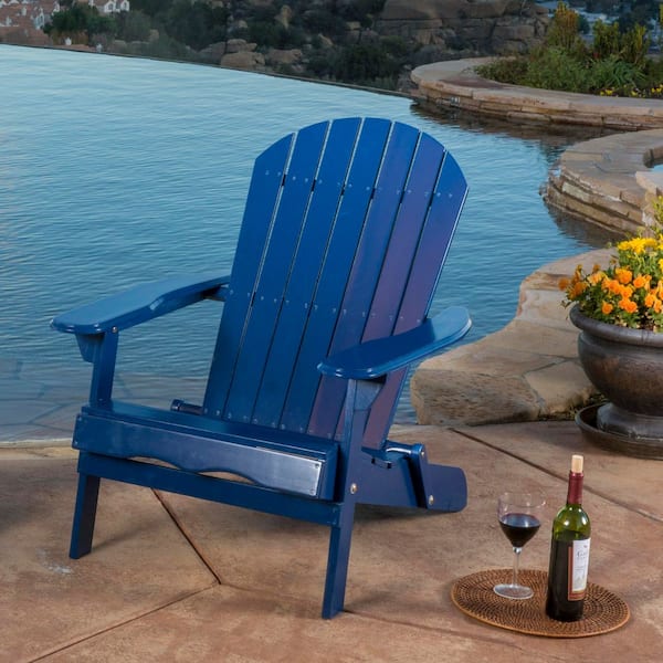 CHRISTOPHER KNIGHT HOME Hanlee Navy Blue Folding Wood Outdoor