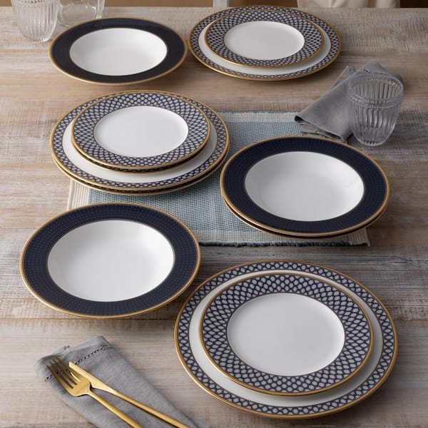 Noritake Blueshire 12-Piece (Blue) Bone China Dinnerware Set
