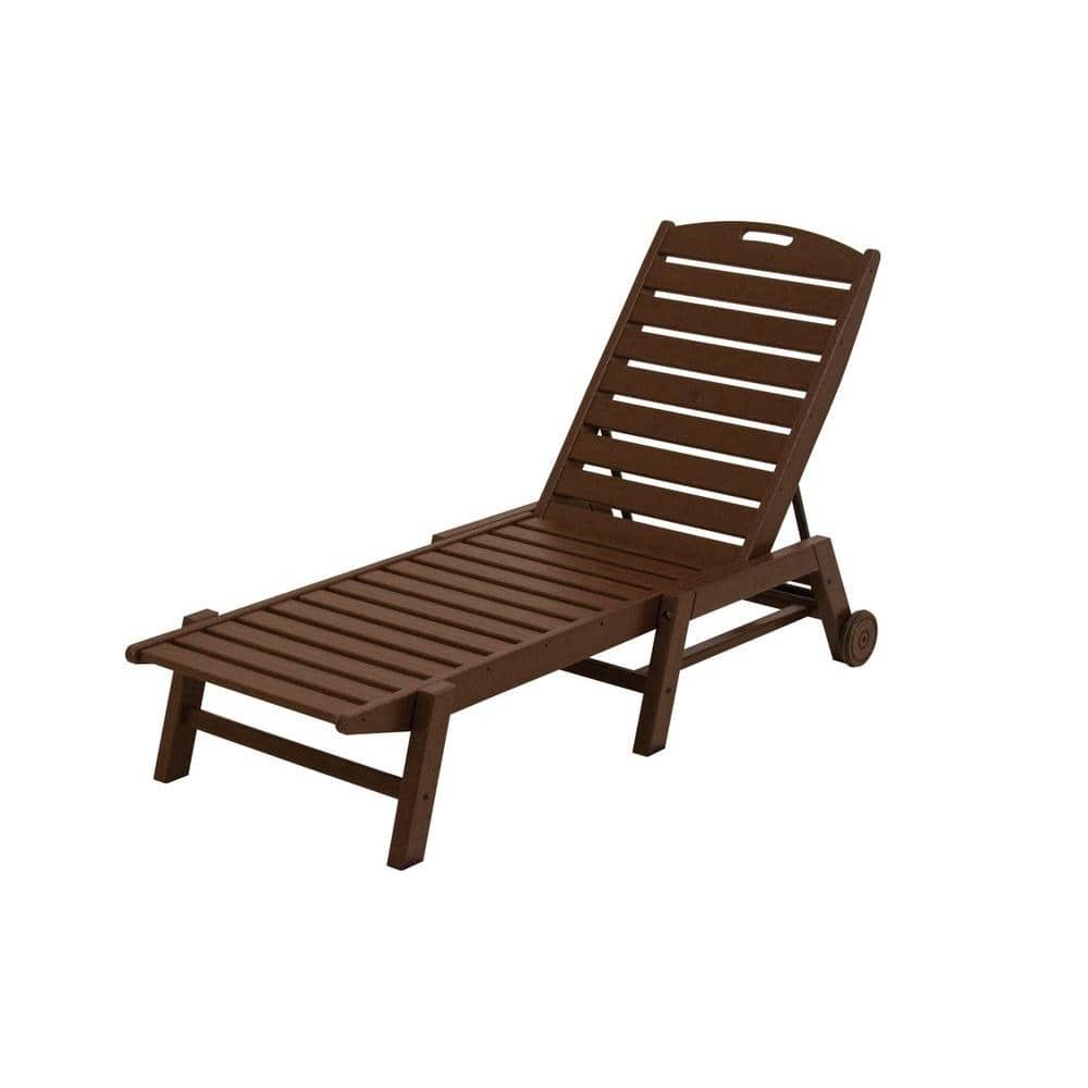 Nautical Mahogany Wheeled Armless Plastic Outdoor Patio Chaise Lounge price history on PriceWatchPro