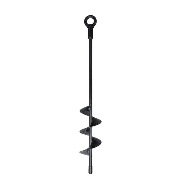18 in. Heavy Duty Spiral Trampoline Anchor Stake Kit Ground Anchors For Garden Stake, Trampoline, Iron, Black (4-Pack)