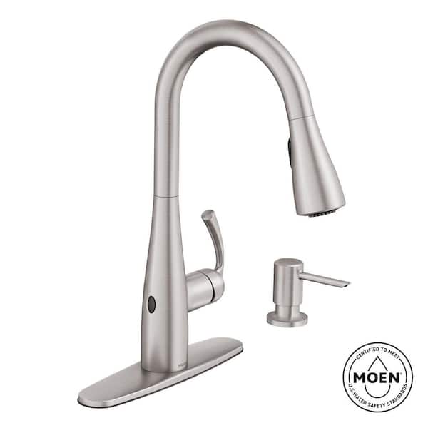 Essie Touchless 1-Handle Pull-Down Sprayer Kitchen Faucet with MotionSense Wave and Power Clean in Spot Resist Stainless