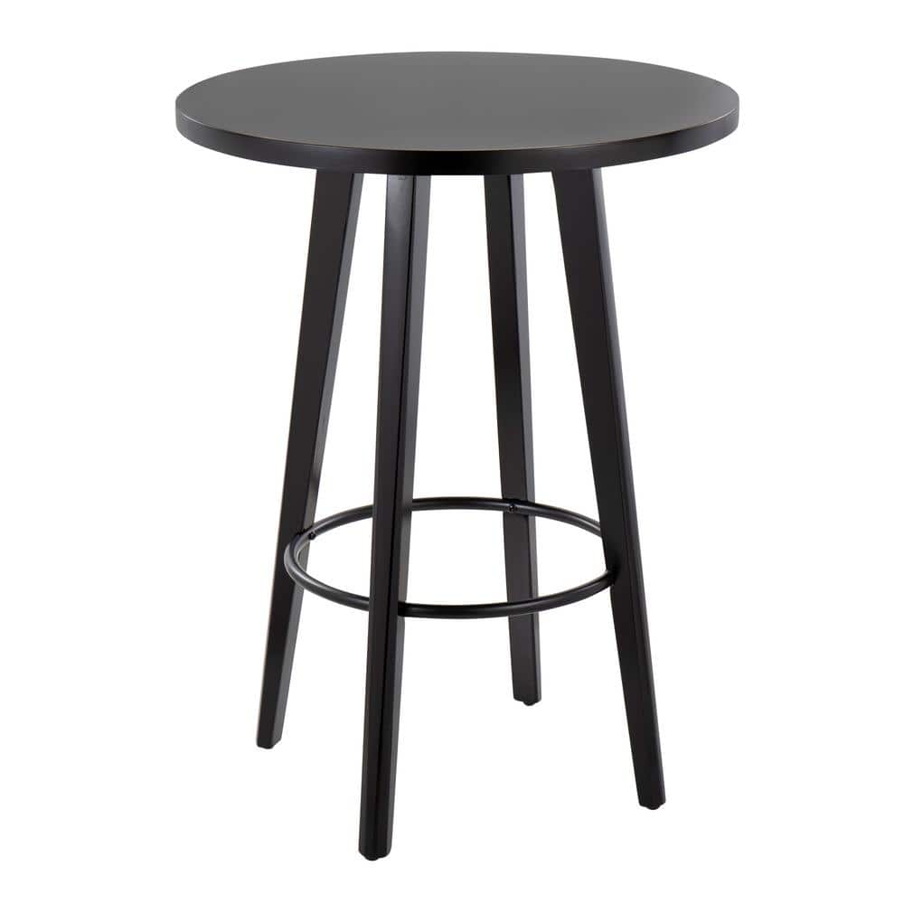 Lumisource Ahoy 28.5 in. Round Black Wood Counter Height Dining Table