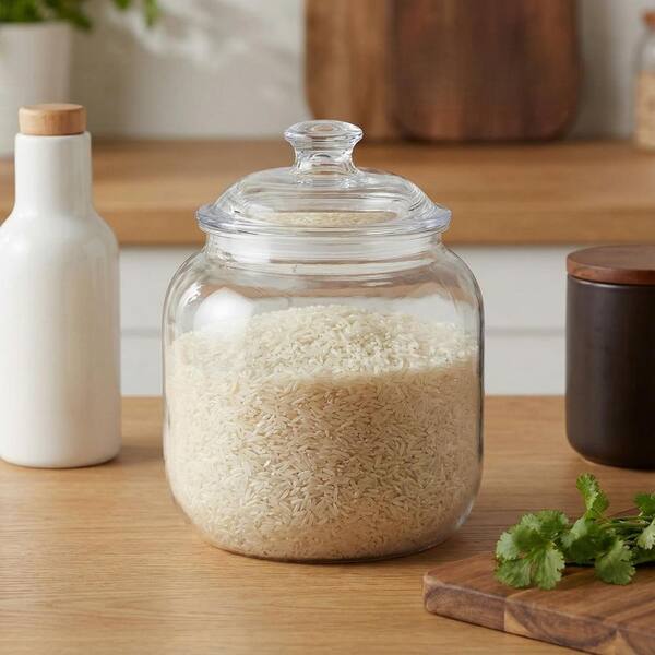 1 Piece 135 oz. Acrylic Cookie Jar with Airtight Lid, Clear Plastic Apothecary Jar with Silicone Sealing Ring