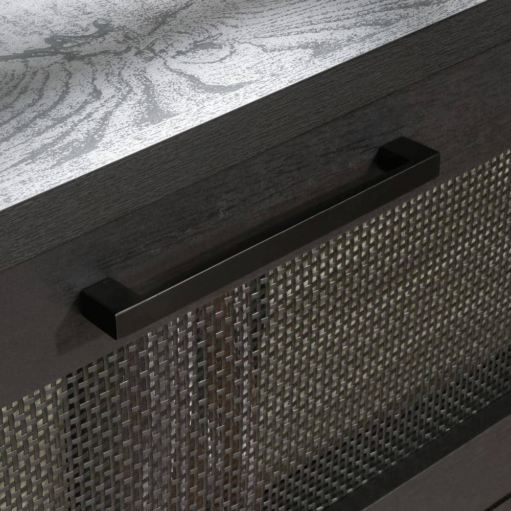 Raven Oak 2-Drawer Lockable Lateral File Cabinet with Rattan Inserts