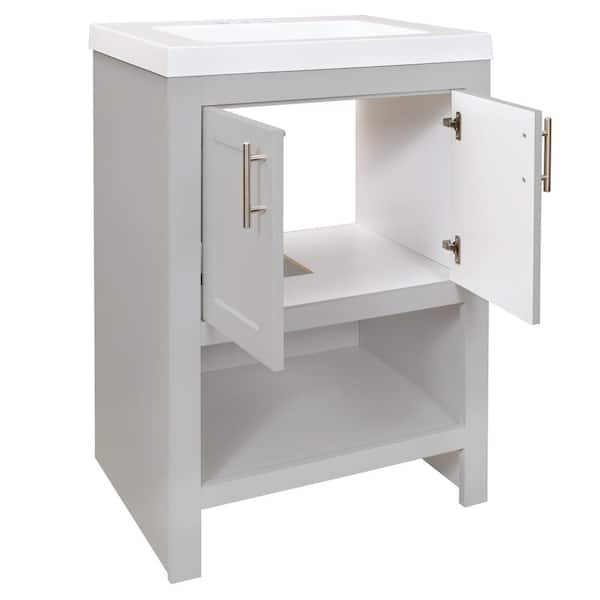 Spa Bathe Calumet 75-in Pepper Gray Undermount Double Sink Bathroom Vanity  with White with Grey Veins Engineered Stone Top in the Bathroom Vanities  with Tops department at