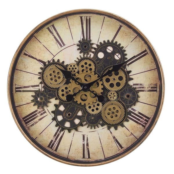 YESSKY DOWELL ENTER LLC 20 in. Retro Wall Clock, Silent Non Ticking Decorative Wall Clock for Kitchen, Bedroom, Home, Office