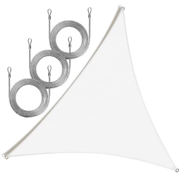 16 ft. x 16 ft. x 16 ft. Triangle Sun Shade Sail with Rope-White