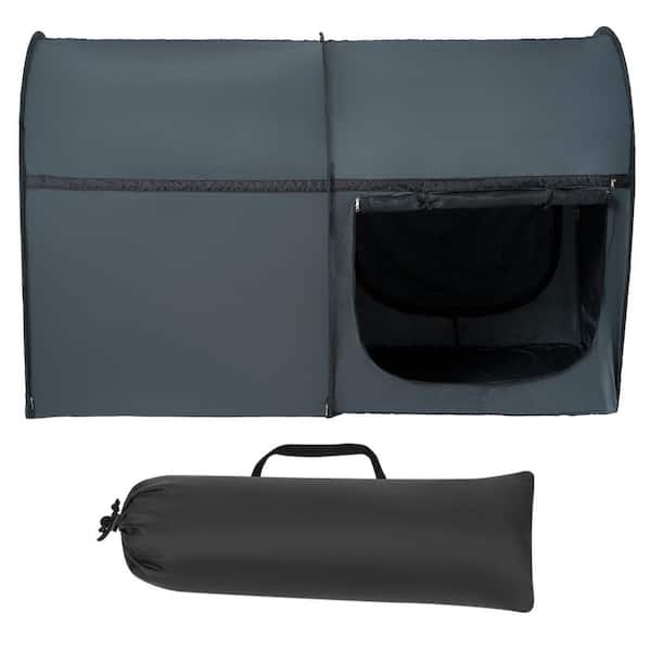 Bed Tent, Pongee Fabric, 4 Doors Breathable Dream Tent with 0.28 in. Fiber Poles on Bed Privacy, Light Sleeping Canopy