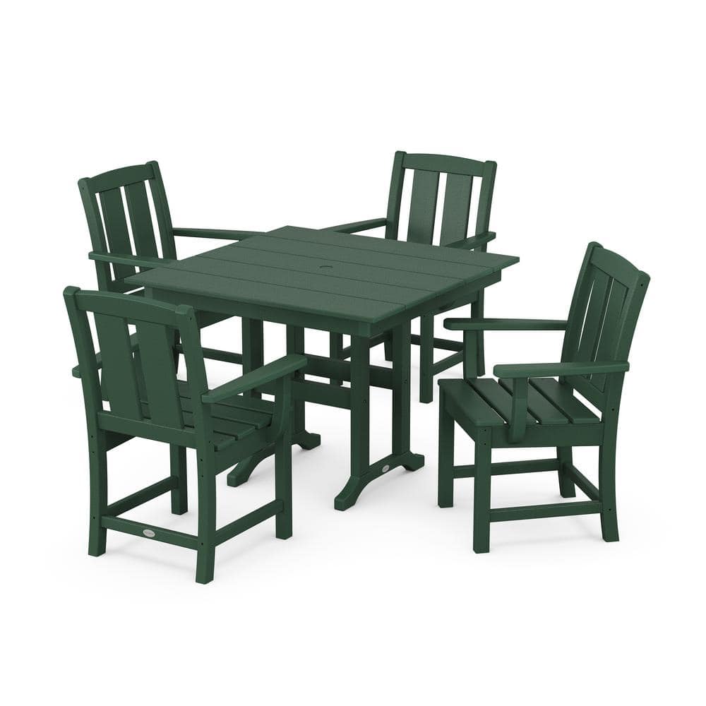 Mission 5-Piece Farmhouse Plastic Square Outdoor Dining Set in Green price history on PriceWatchPro