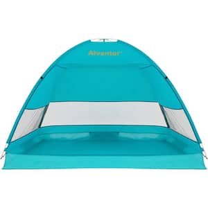 TEAL POP UP PLUS 79 in. x 47 in. x 53 in. Instant Pop Up Portable Beach Tent, Outdoor Sun Cabana UPF 50+, Carry Bag