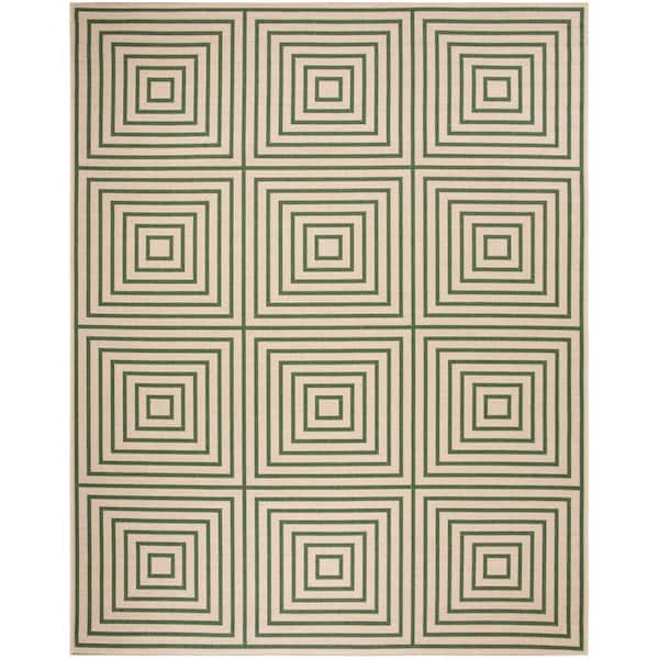 SAFAVIEH Linden Cream/Green 9 ft. x 12 ft. Geometric Area Rug