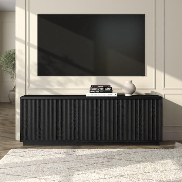 Meyer&Cross Bourne 69.625 in. Black Grain TV Stand Fits TV's Up to Meyer&Cross Bourne 69.625 in. Black Grain TV Stand Fits TV's Up to