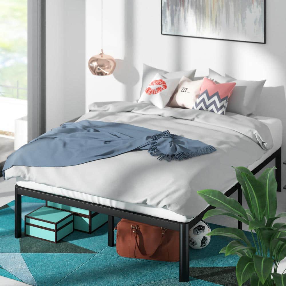 Classic 14 in. Black Metal Queen Platform Bed Frame - thumbnail 8
