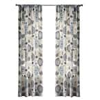 Floral Cottage Light Filtering Window Panel in Indigo - 50 in. W x 95 in. L