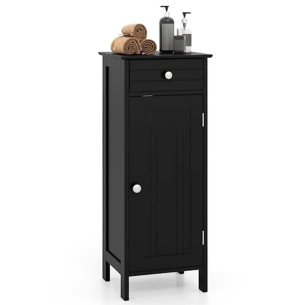 Black P2 MDF Slab Door Stock Ready to Assemble Bath Kitchen Cabinet with Drawer