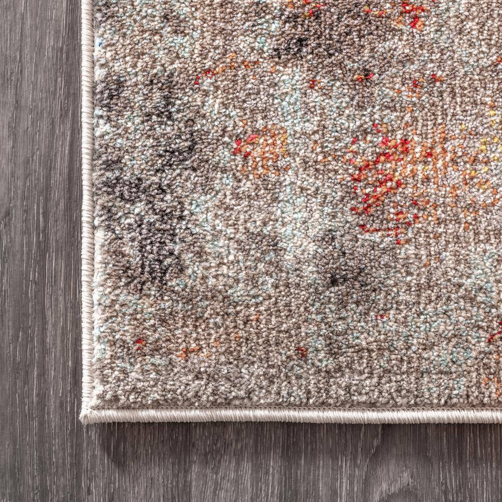 Blue and Orange Abstract Flat Woven Synthetic Area Rug