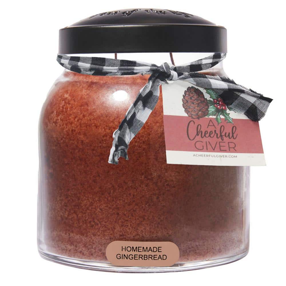 Homemade Gingerbread Scented Jar Candle with Black Lid, 34oz
