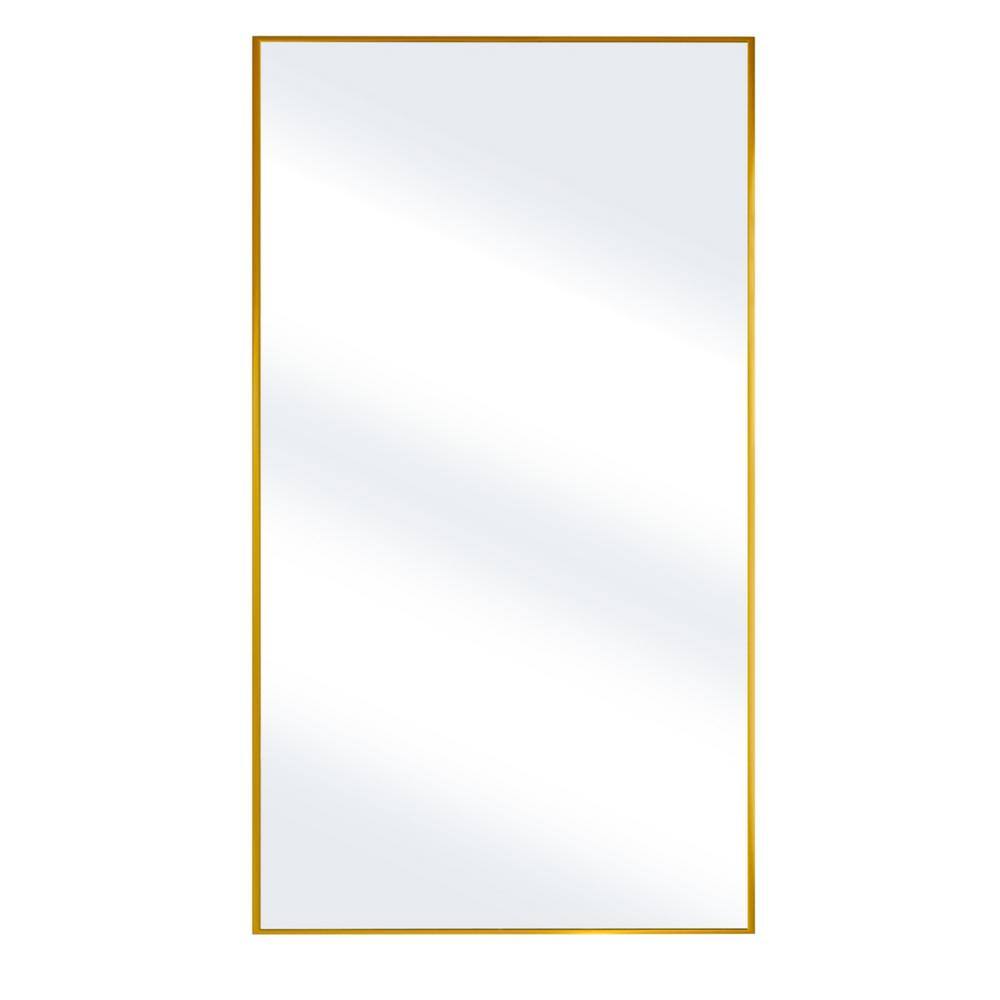 XRAMFY 30 in. W x 71 in. H Rectangular Gold Aluminum Alloy Framed