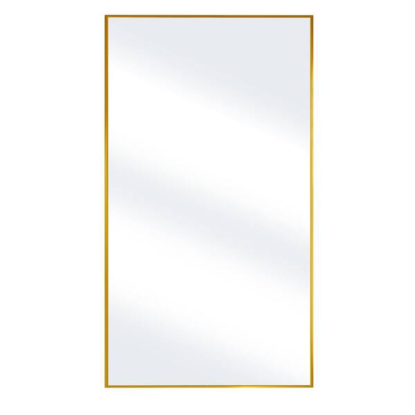 XRAMFY 30 in. W x 71 in. H Rectangular Gold Aluminum Alloy Framed