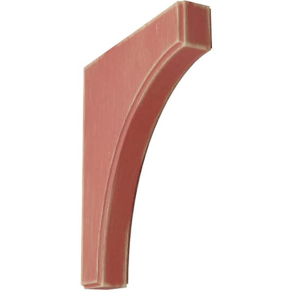 Ekena Millwork 1-3/4 in. x 12 in. x 10 in. Salvage Red Clarksville Wood Vintage Decor Bracket