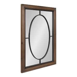 Silverthorne 34 in. x 24 in. Classic Rectangle Framed Rustic Brown Wall Mirror