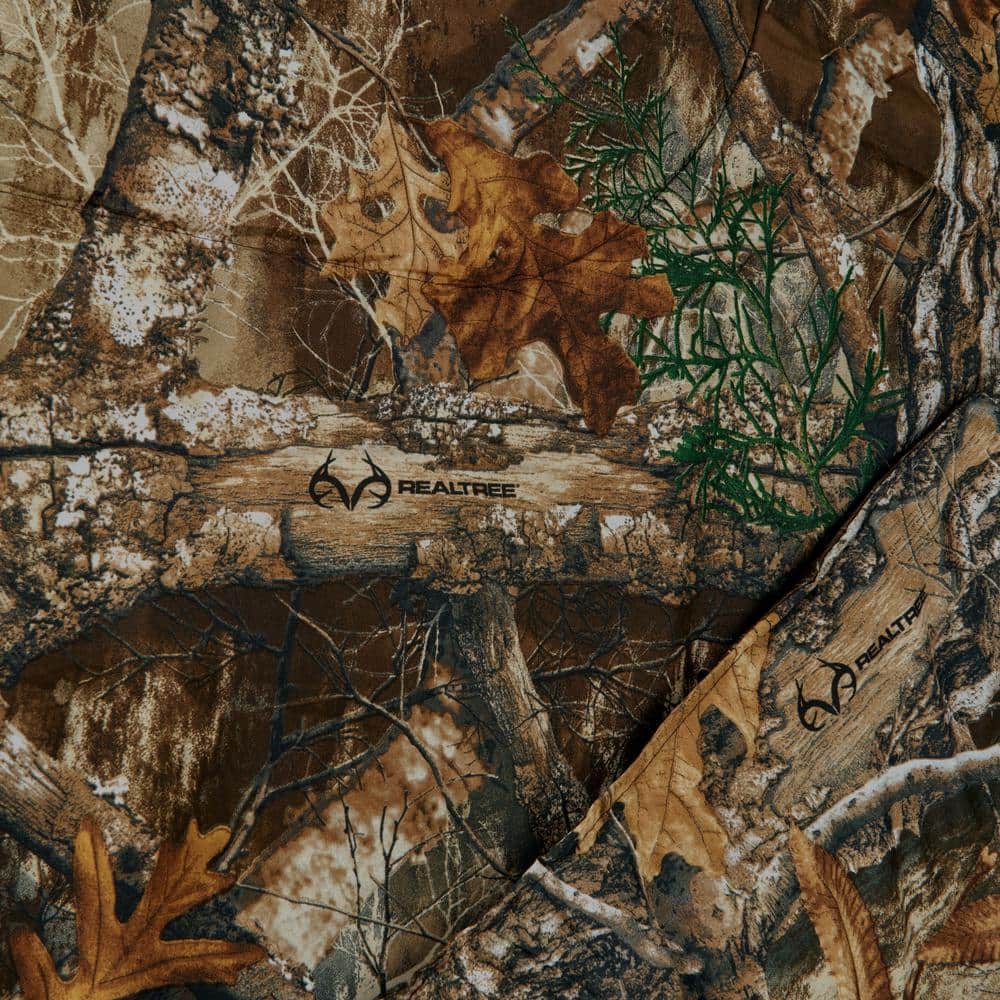 Realtree Edge Full Bed in a Bag Set with Green Leaves