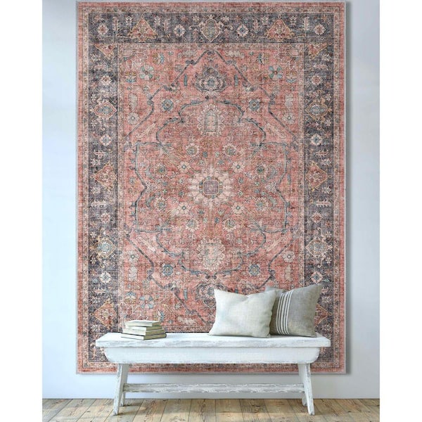 Well Woven Coral 3 ft. 3 in. x 5 ft. Apollo Antigua Vintage
