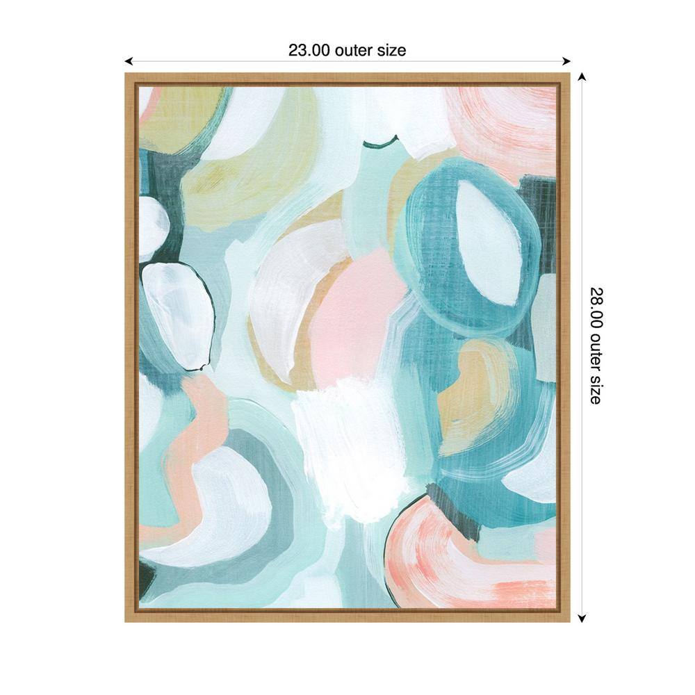 Pastel Garden Abstraction II Canvas Print with Maple Frame