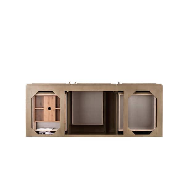 James Martin Vanities Portland 59.8 in. W x 23.5 in.D x 33 in. H Single Vanity Without Top in Whitewashed Walnut