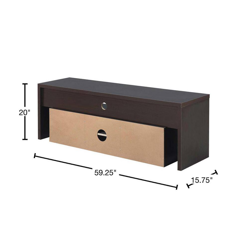 Lexington Espresso 60" TV Stand with Louvered Cabinets and Shelves