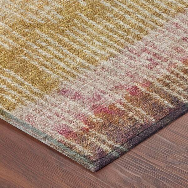 Chantille Machine Washable Indoor/Outdoor Abstract ACN2811 Gold 5 ft. x 7 ft. 6 in. Area Rug