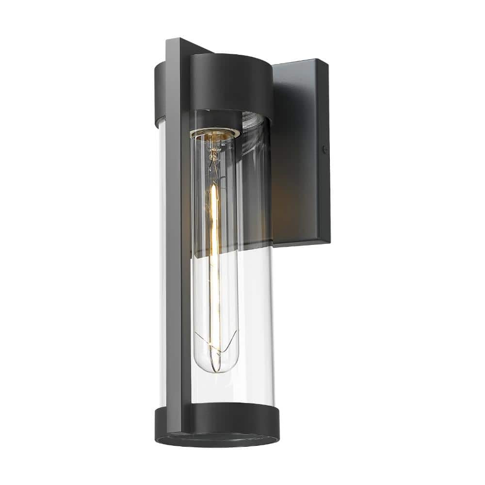 "Stratford 1-Light 13"" Matte Black Coastal Outdoor Sconce With Clear Glass" price history on PriceWatchPro