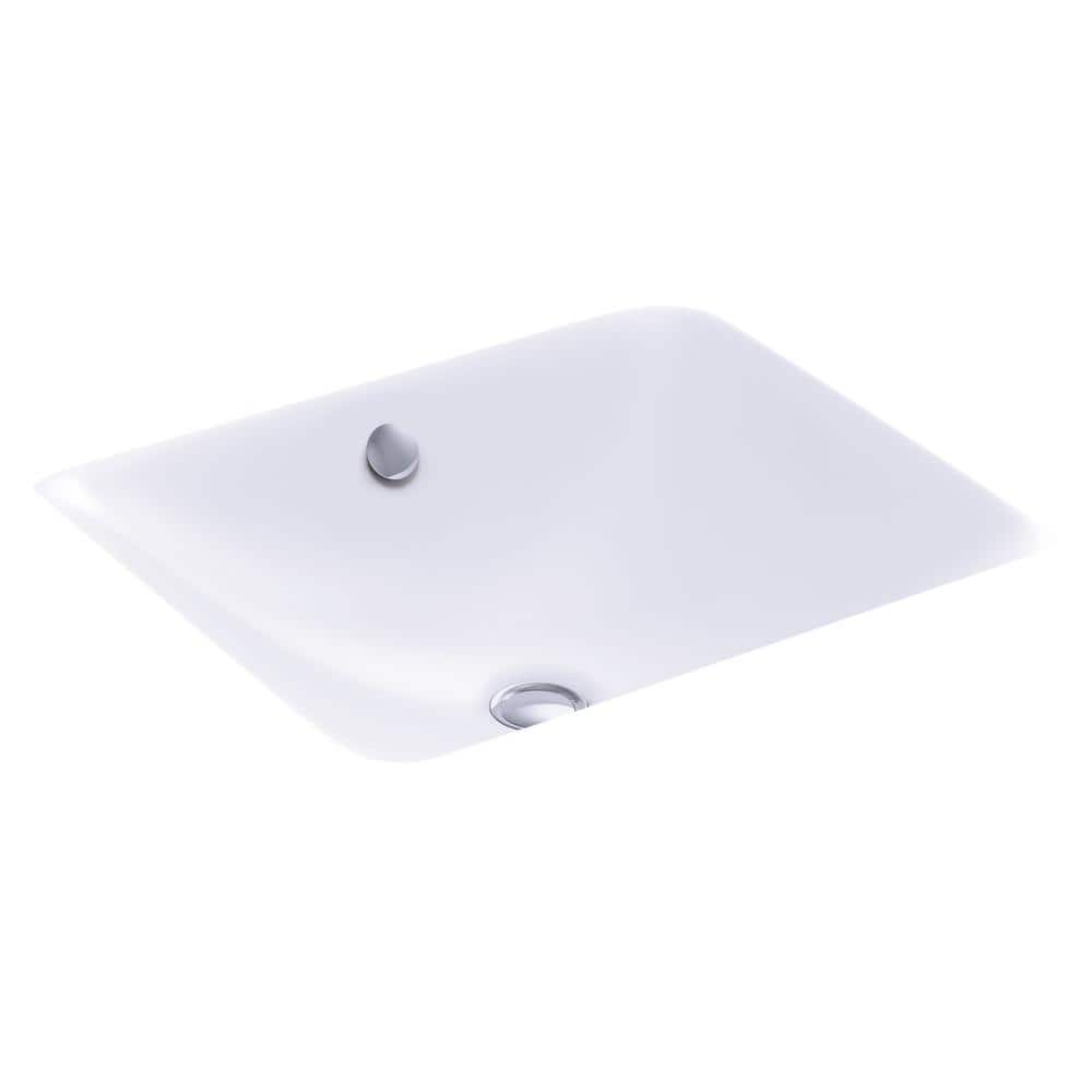 Iron Plains Traditional White Cast Iron Rectangular Undermount Bathroom Sink
