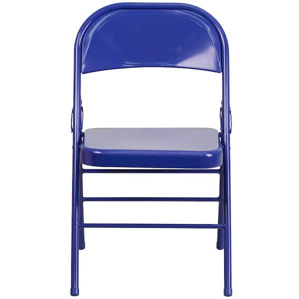 Flash Furniture Cobalt Blue Metal Folding Chair (4-Pack)
