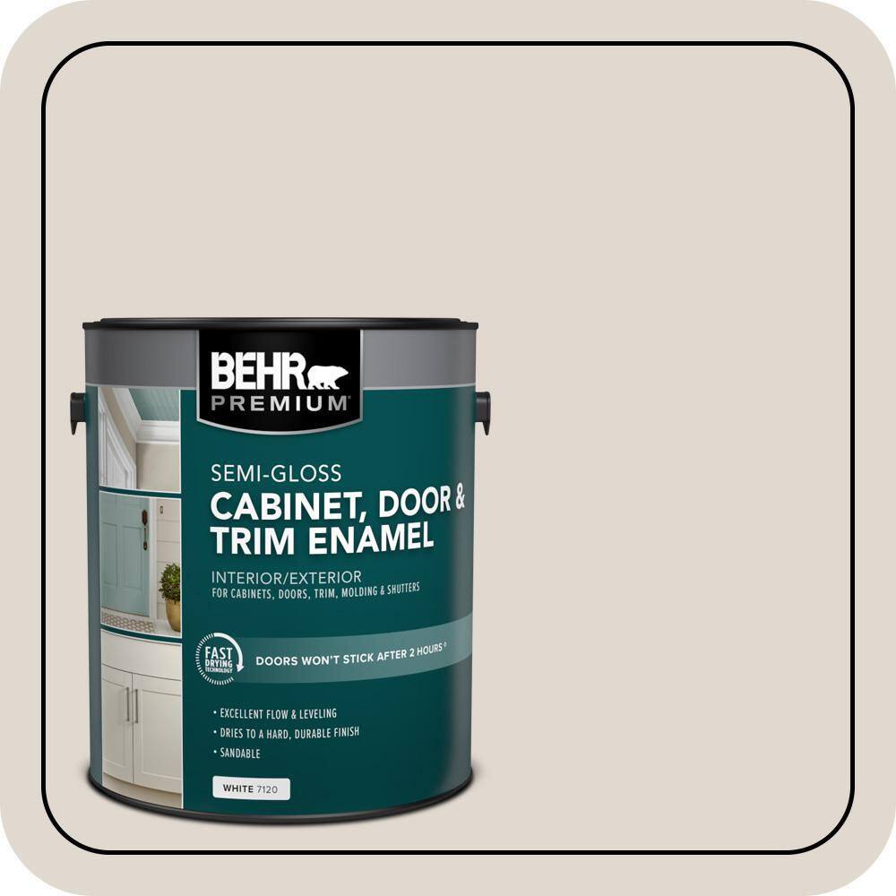 BEHR PREMIUM 1 gal. #N210-1 Taupe Tease Semi-Gloss Enamel Interior