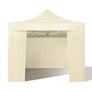 10 ft. x 10 ft. Beige Outdoor Pop Up Canopy Tent for Backyard, Patio, Party, Event