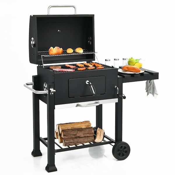 Costway3-in-1 Vertical Charcoal Smoker Portable Bbq Smoker Grill With  Detachable 2 Layer : Target