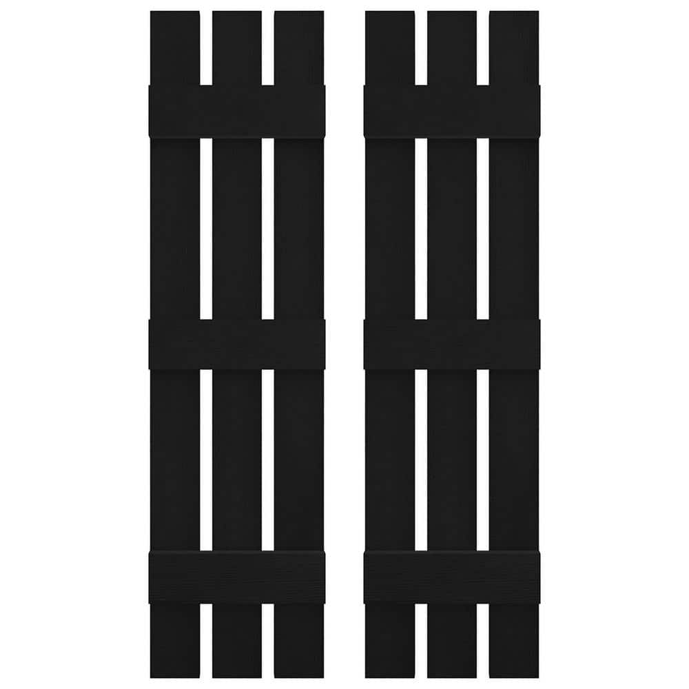 12 in. W x 67 in. H Vinyl Exterior Spaced Board and Batten Shutters Pair in Black price history on PriceWatchPro
