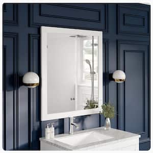 Acclaim 35 in. W x 30 in. H Framed Rectangular Bathroom Vanity Mirror in White