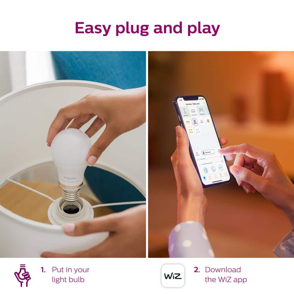 Philips 60-Watt Equivalent Dimmable Smart Wi-Fi LED Bulb, Soft White