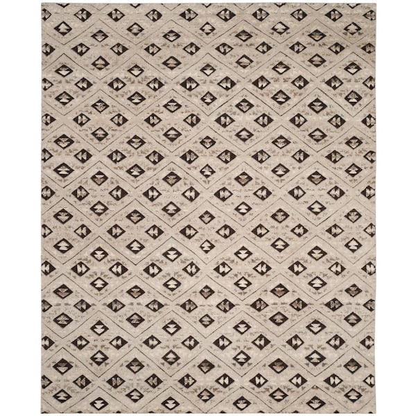 Challe 9 ft. x 12 ft. Gray Diamond High-Low Area Rug