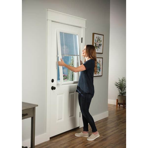 ODL White Cordless Add-On Blinds for Raised Frame Doorglass 23-3/4
