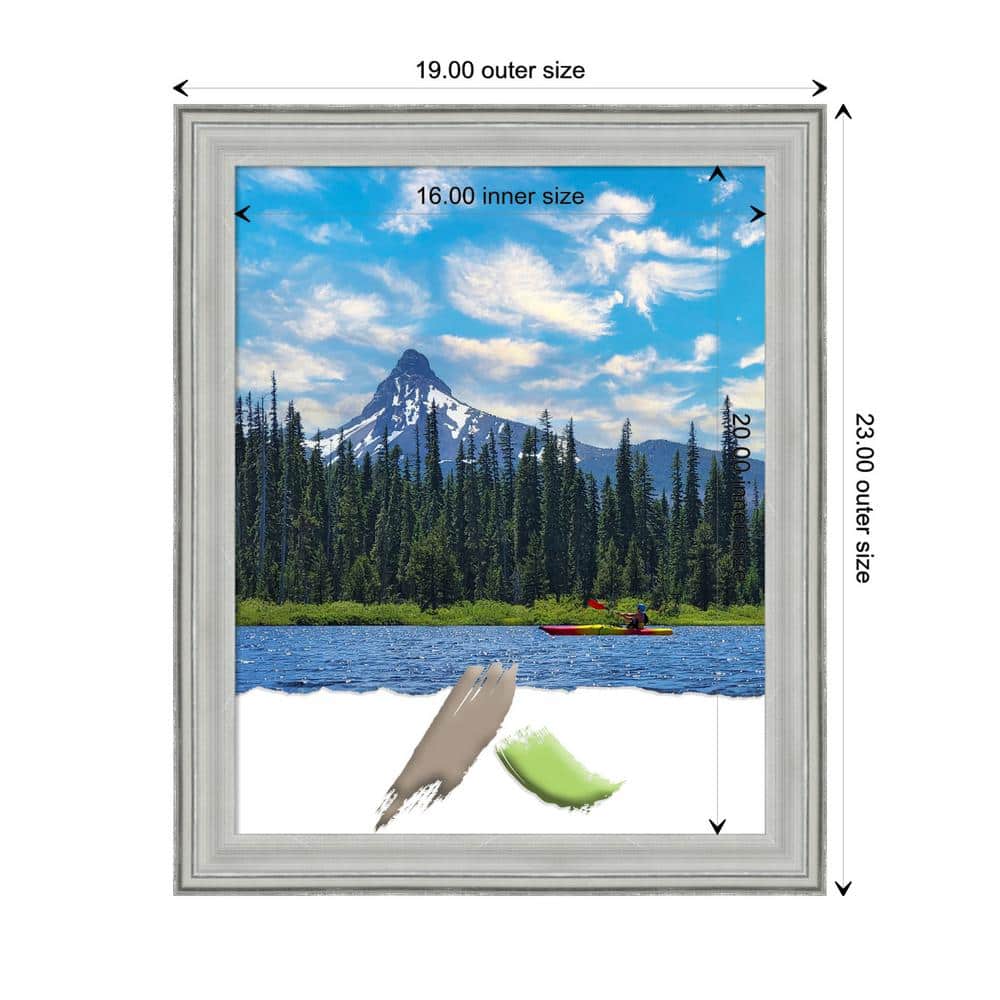Distressed Silver Wood 16x20 Wall Picture Frame